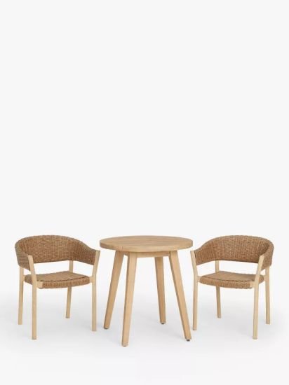 Round Garden Bistro Table, 75cm, (Acacia Wood), Natural