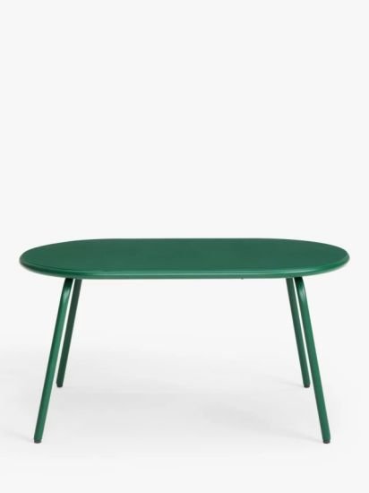 Oval Metal Garden Coffee Table, 90cm, green
