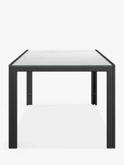 Ceramic-Effect Glass Top 8-Seat Garden Dining Table, Grey