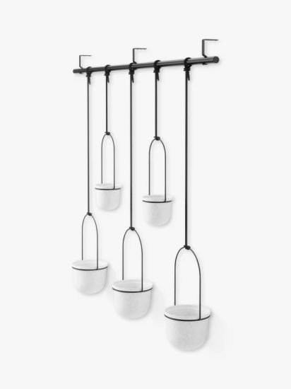 Hanging Planter, 5 Pot, White